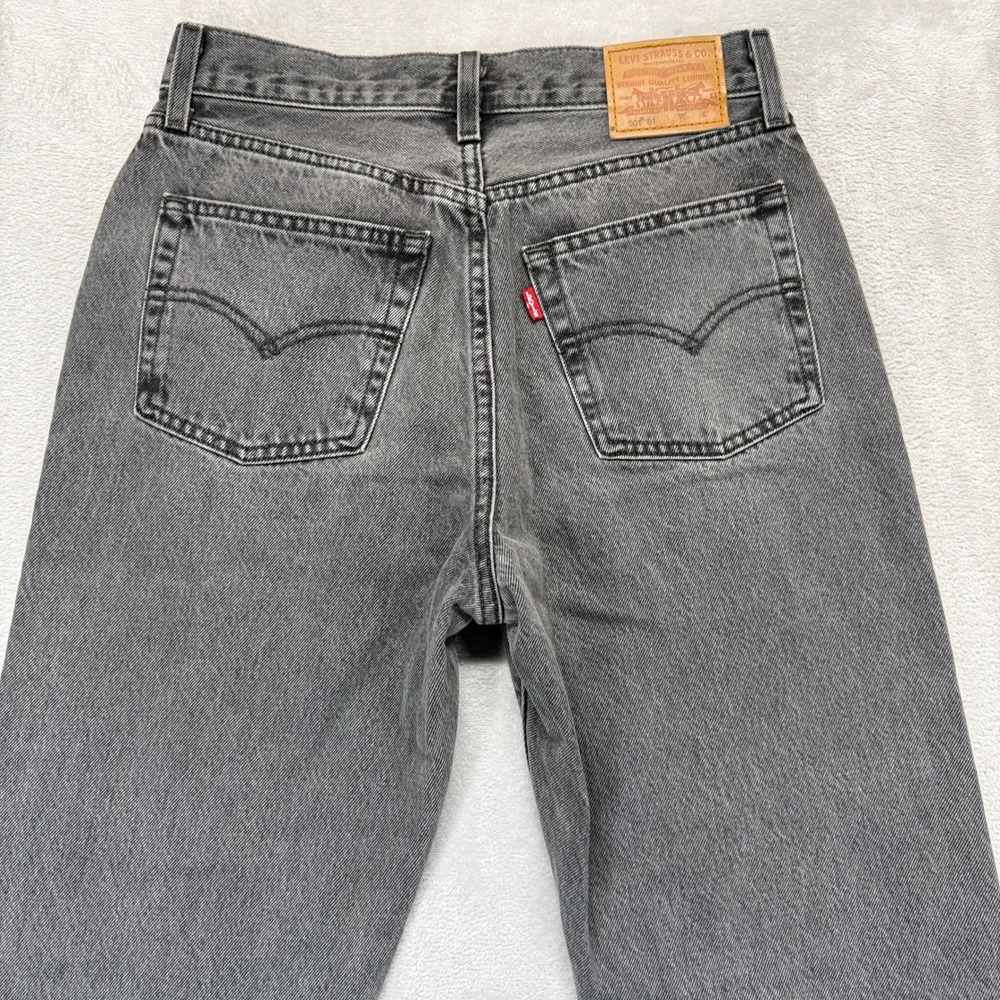 Levi's 501 81 Jeans Men 27x31 Gray Button Fly Straight Premium Wash Denim Preppy - Picture 9 of 13